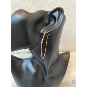 NWT Ettika Gold Plated Rhinestone Drop Earrings